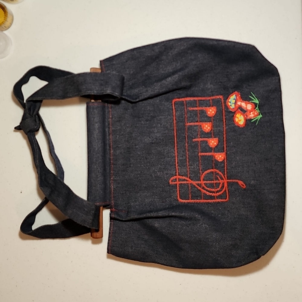 BOHO VINTAGE 70's HANDMADE denim patchwork handbag/purse
